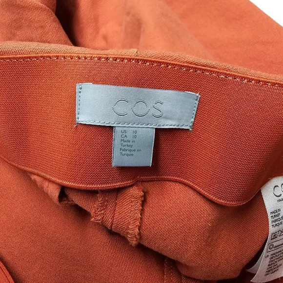 COS Womens Zip Bottom Stretch Pants Orange Size  10 - Picture 2 of 9